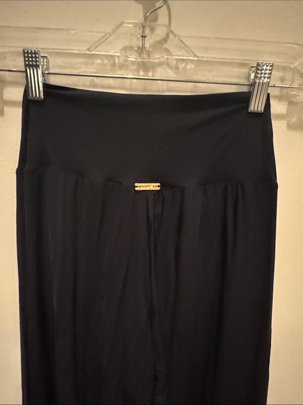 Wide Leg Maxi Pants in Black - Comfortable Pull-On swimsuit Style - Picture 3 of 4
